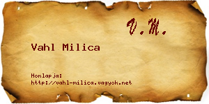Vahl Milica névjegykártya